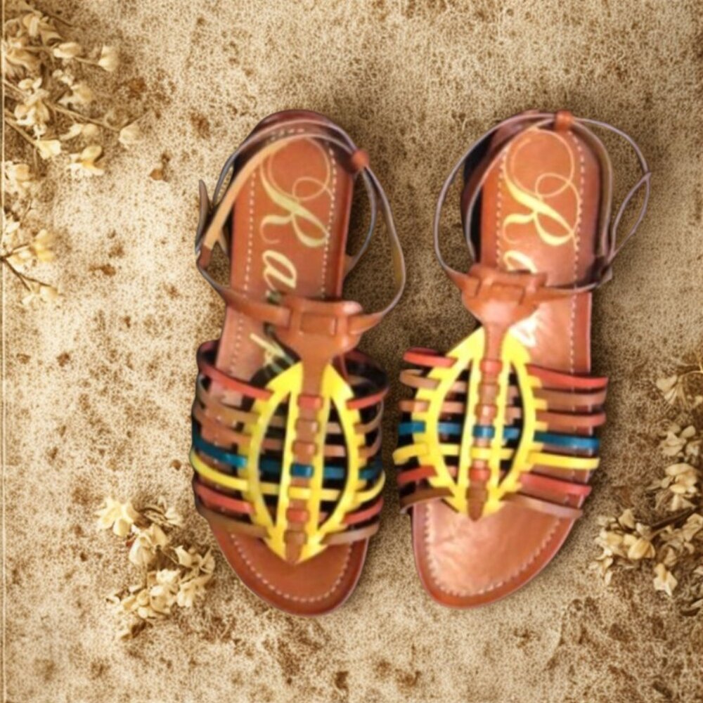 NWOB Rampage Colorful Leather Sandals